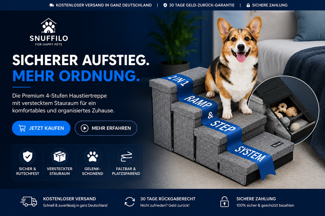3-in-1 Haustiertreppe für Hunde und Katzen | Komfort & Sicherheit