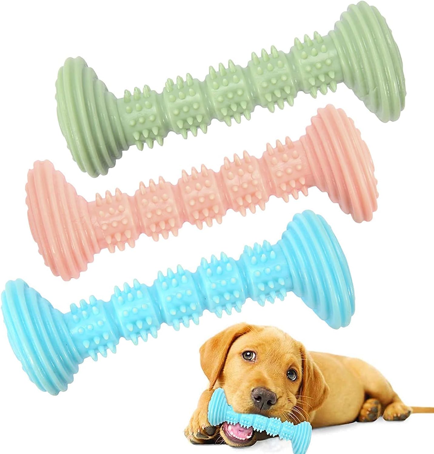 Dog Toy Chew Toy for Small and Medium Dogs - Dog Toothbrush Dental Care Teeth Cleaning - Puppy Teething Chewing Toy Pack of 3