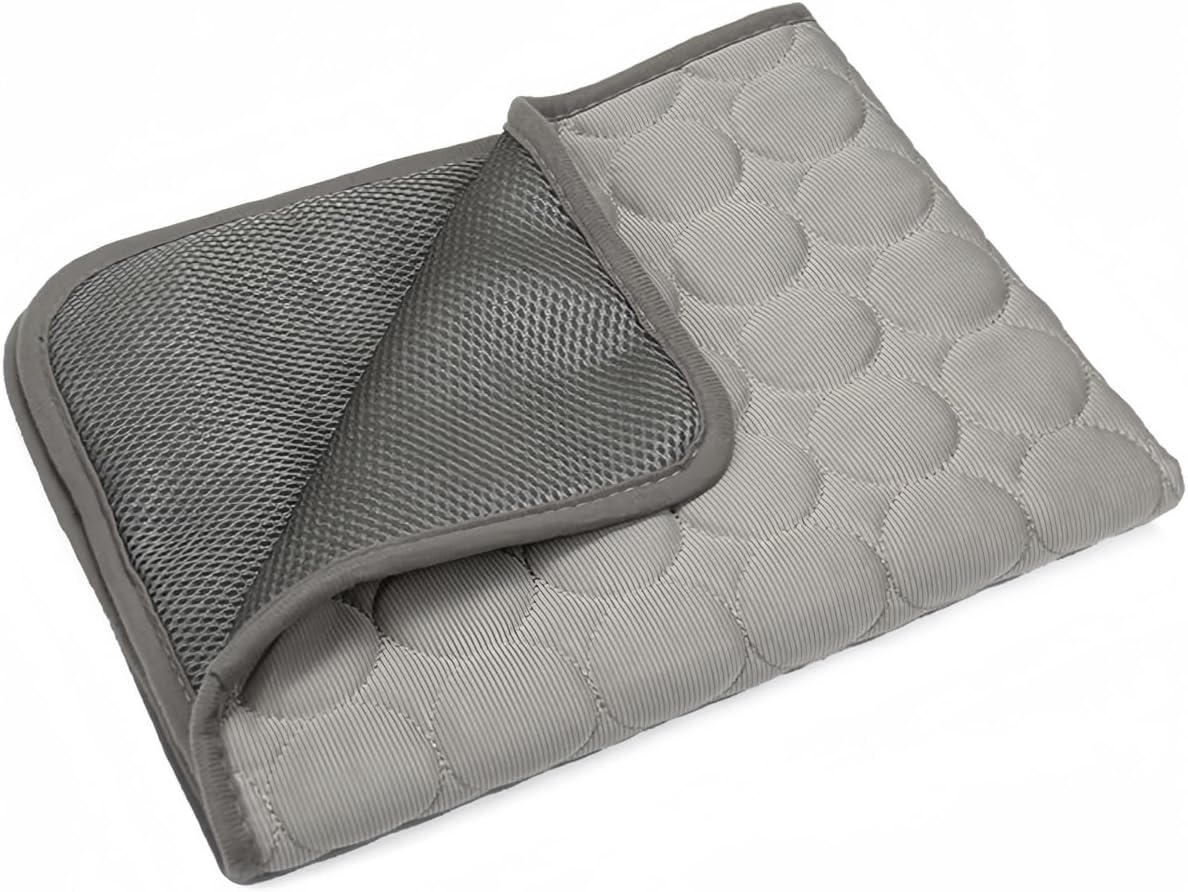 Self-Cooling Mat Dogs Cats | Non-Toxic Cooling Pad | Washable | Grey 40x50cm
