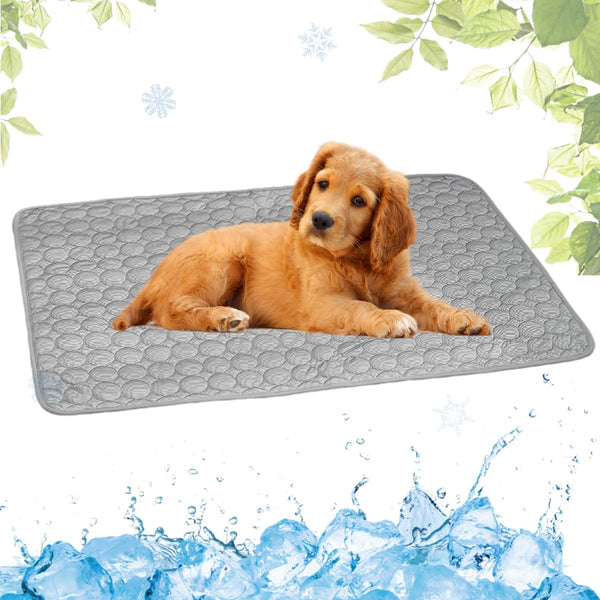 Self-Cooling Mat Dogs Cats | Non-Toxic Cooling Pad | Washable | Grey 40x50cm