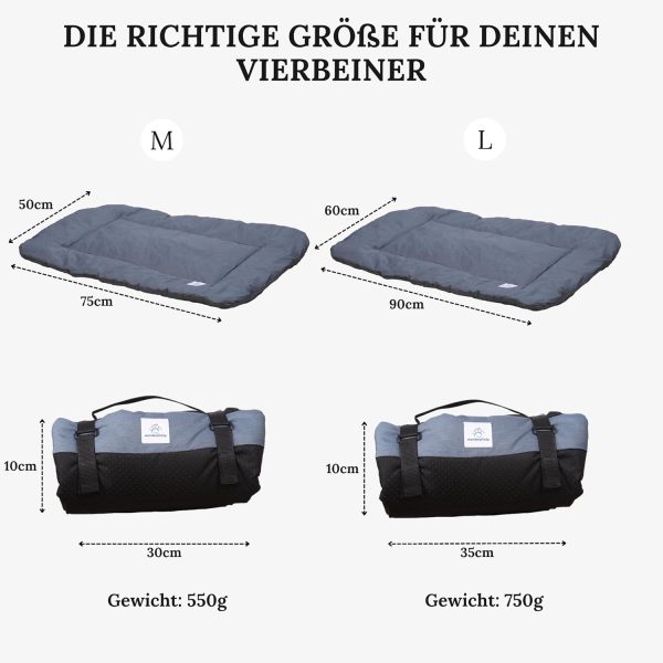 71rg+W69gyL._AC_SL1500_ Dog Blanket for Travel, 75 x 50 cm, Washable, Orthopaedic, Waterproof, High-Quality Design, Outdoor Dog Mat, Car (Blue, M)