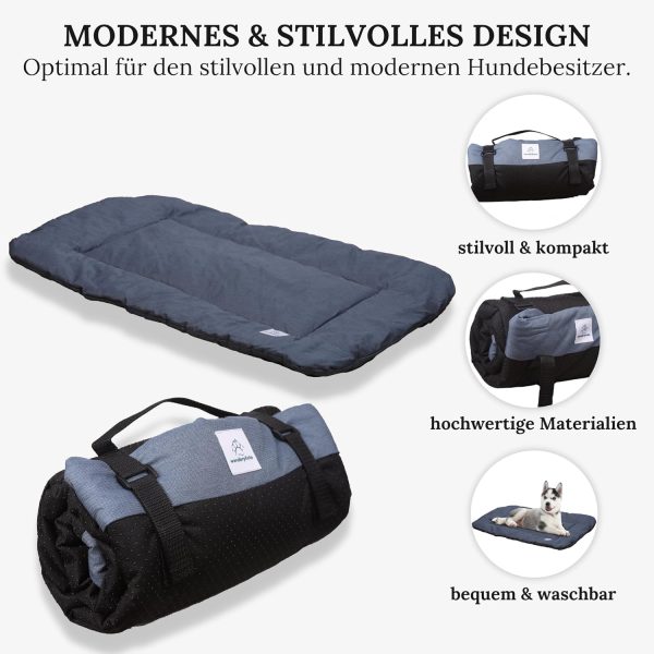 71v+TTbkvfL._AC_SL1500_ Dog Blanket for Travel, 75 x 50 cm, Washable, Orthopaedic, Waterproof, High-Quality Design, Outdoor Dog Mat, Car (Blue, M)